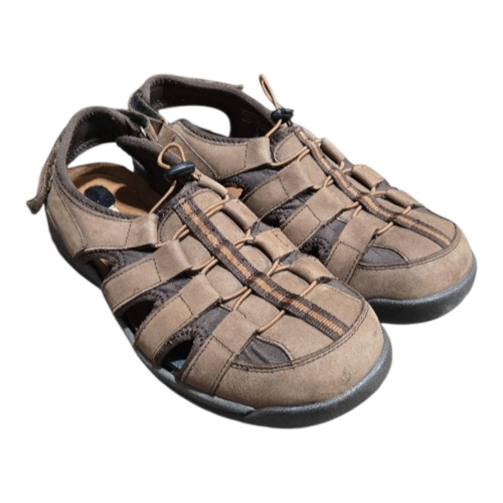 DREW HAMILTON MENS BROWN TRAIL SANDALS SZ 10.5w